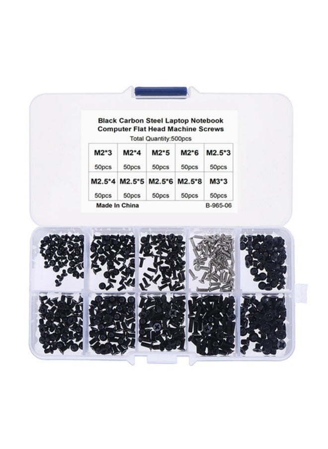 غنافوتو 500PCS Universal Laptop Screws Set with Store Box M2 M2.5 M3 Laptop Notebook Computer Screw Kit Computer Repair Accessory for SSD IBM HP Dell Lenovo Gateway Acer Samsung - Image 1